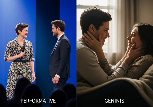 Contrasting performative attraction vs. genuine desire
