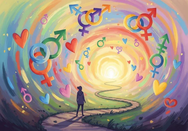 A person exploring their unique gender and sexual identity