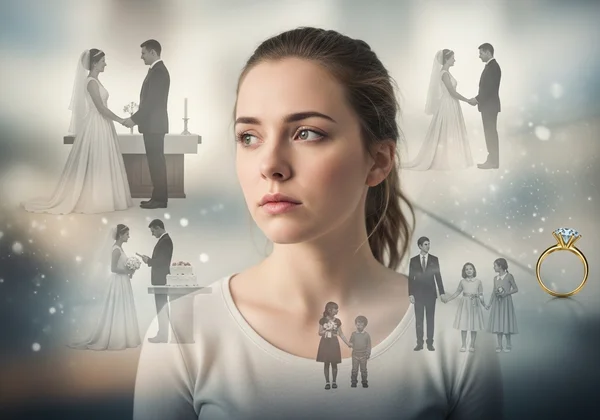 Woman feeling pressure from societal expectations