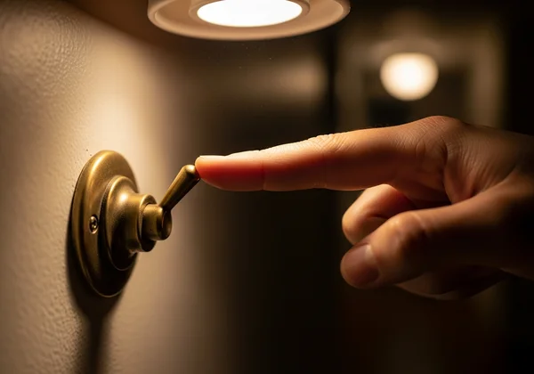 Light switch flicking on, symbolizing an aha! moment