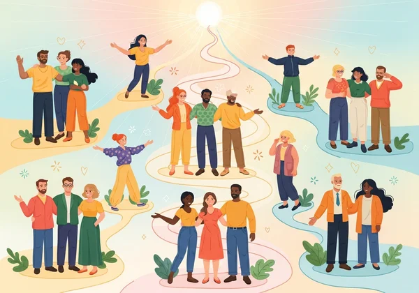 Empowering illustration of self-acceptance and diverse identities