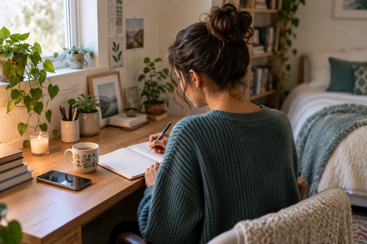 Person journaling calmly
